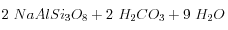 2\ NaAlSi_3O_8 + 2\ H_2CO_3 + 9\ H_2O